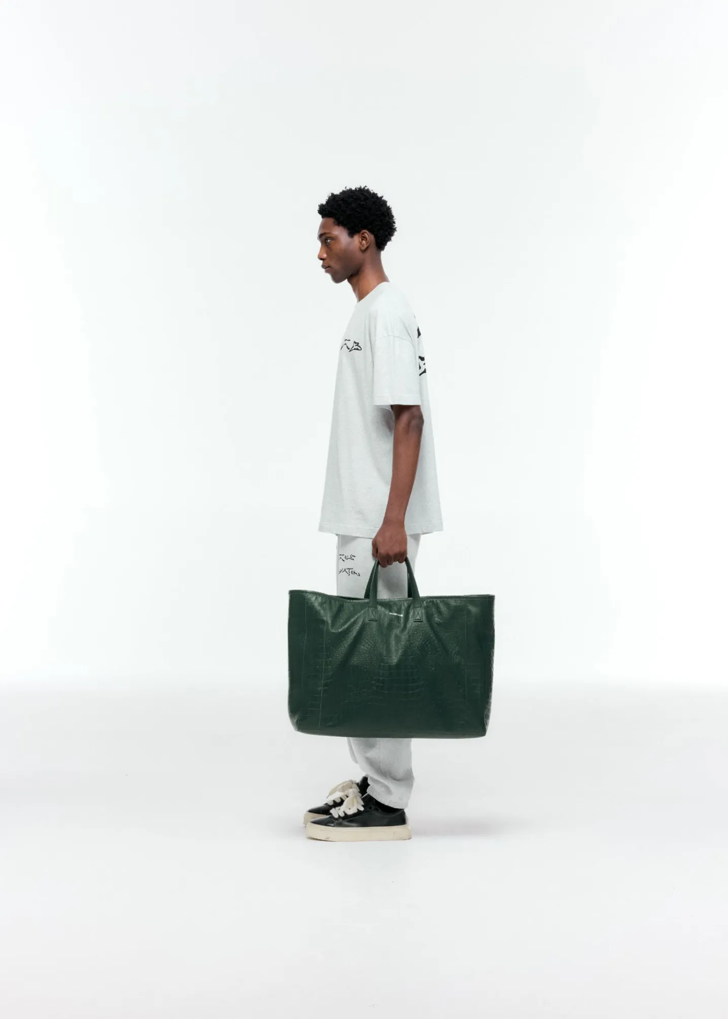 AKIMBO X CB CROC EMBOSSED LEATHER BAG