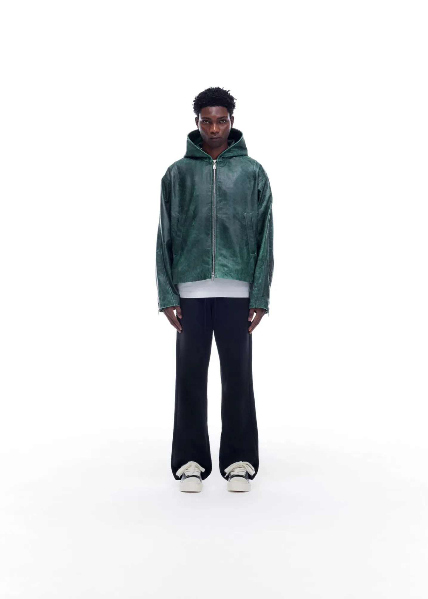 CB HOODED LEATHER JACKET