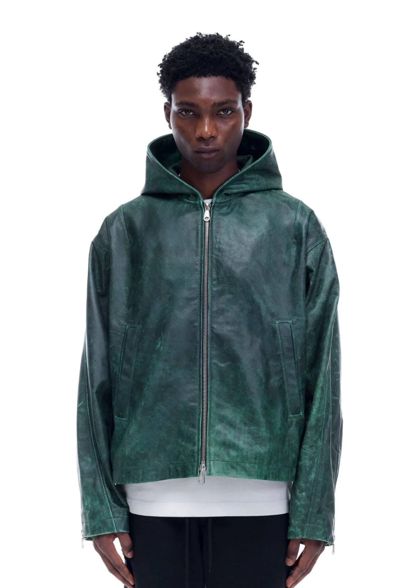 CB HOODED LEATHER JACKET