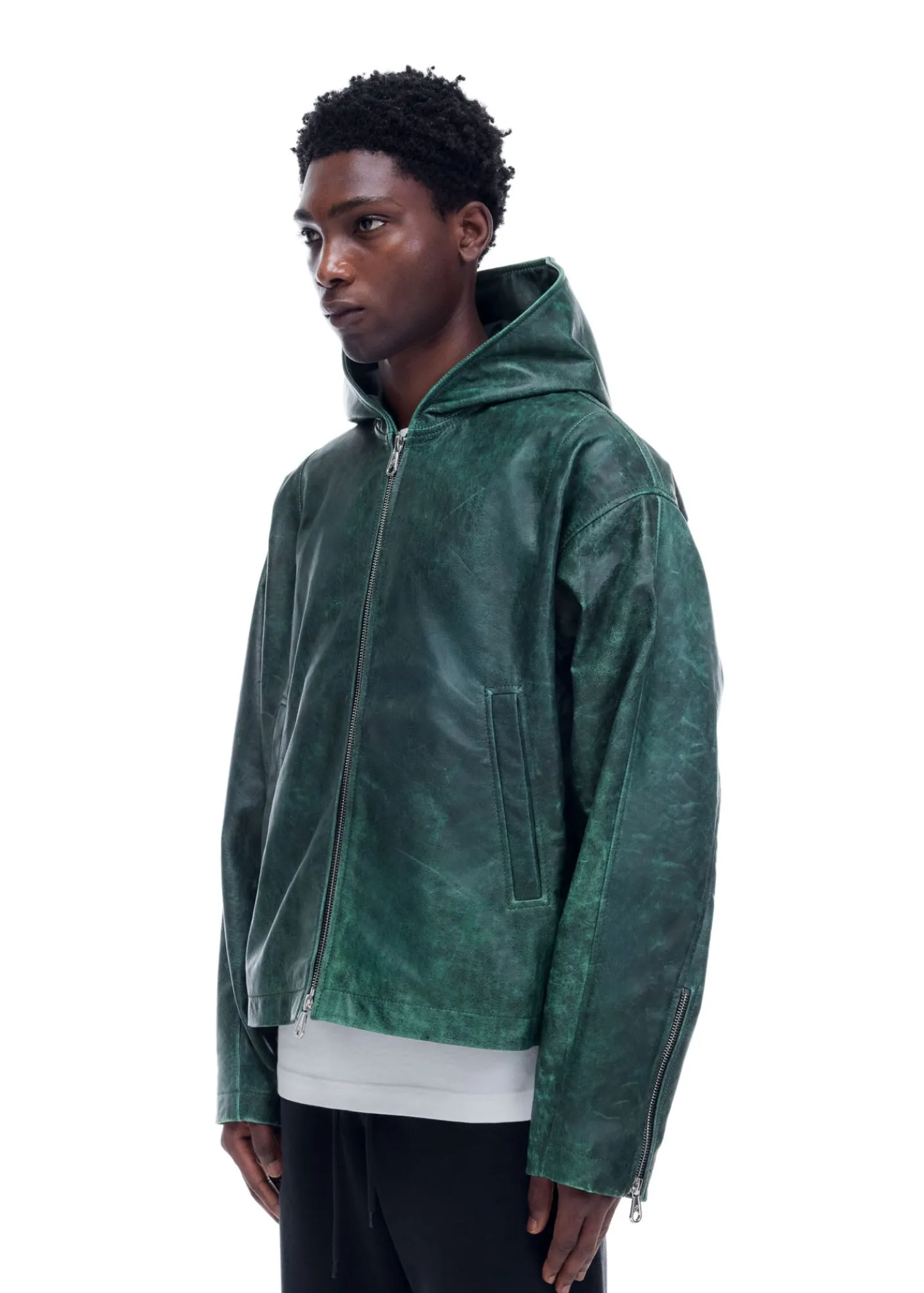 CB HOODED LEATHER JACKET