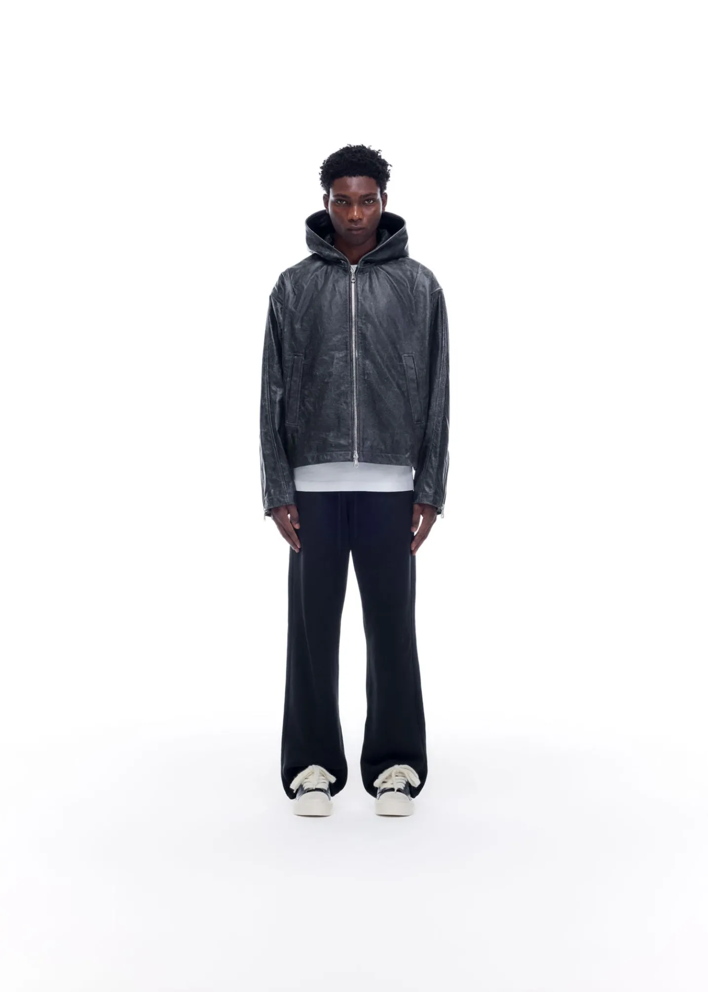 CB HOODED LEATHER JACKET