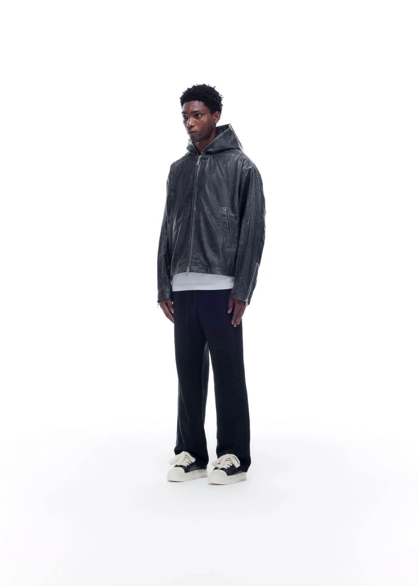 CB HOODED LEATHER JACKET