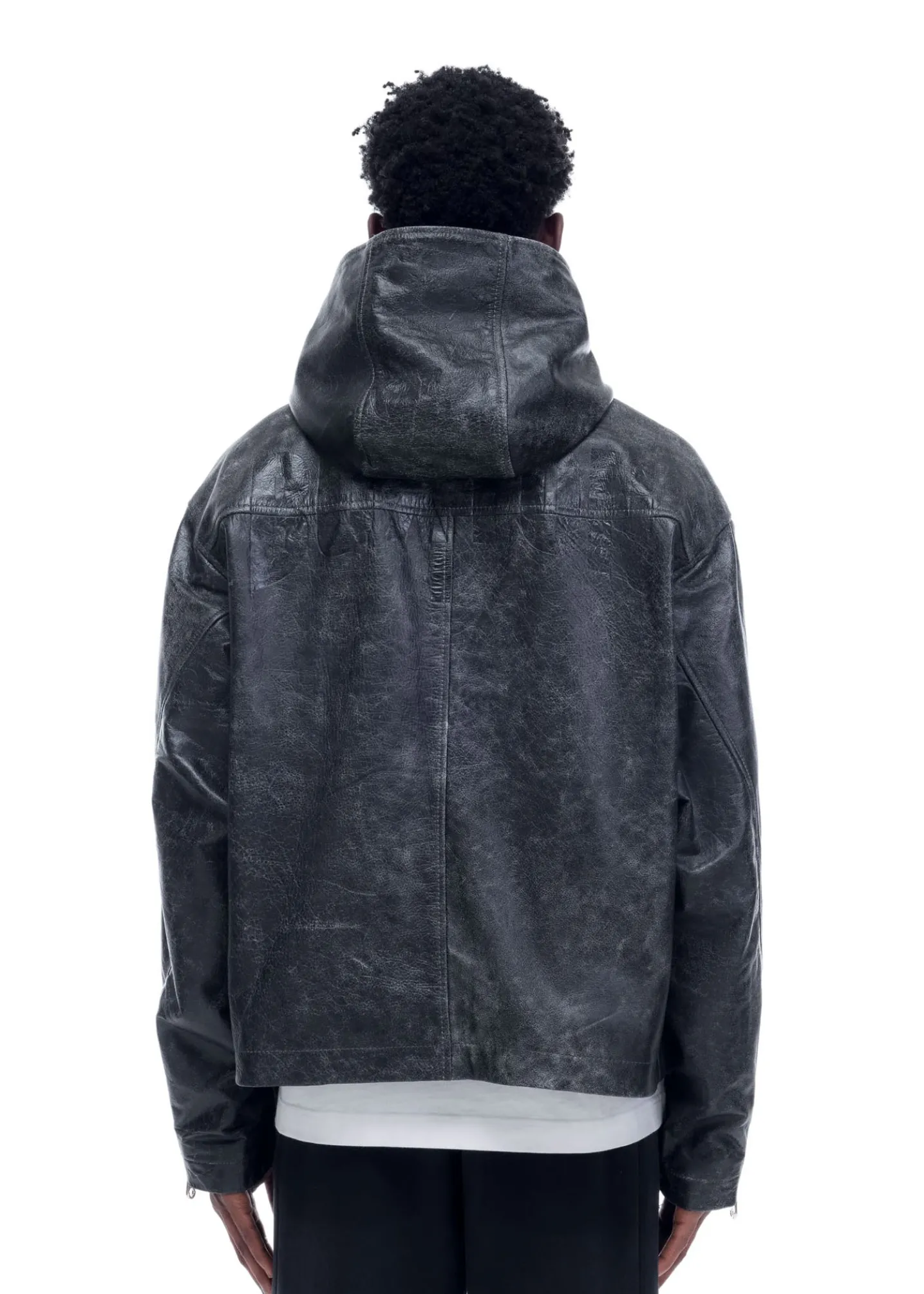 CB HOODED LEATHER JACKET