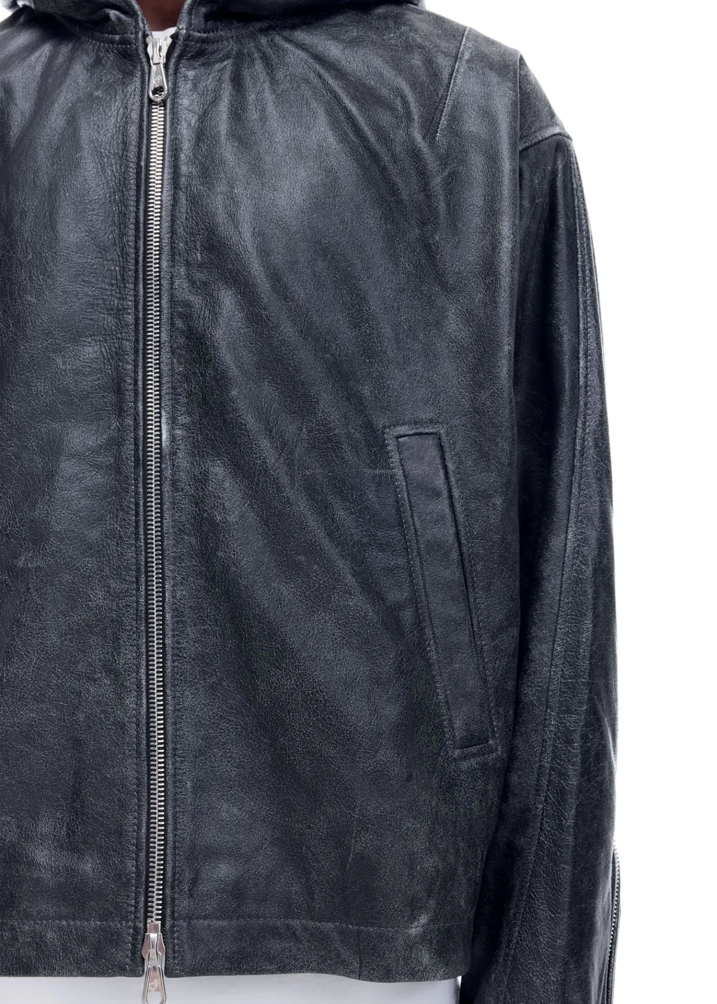 CB HOODED LEATHER JACKET