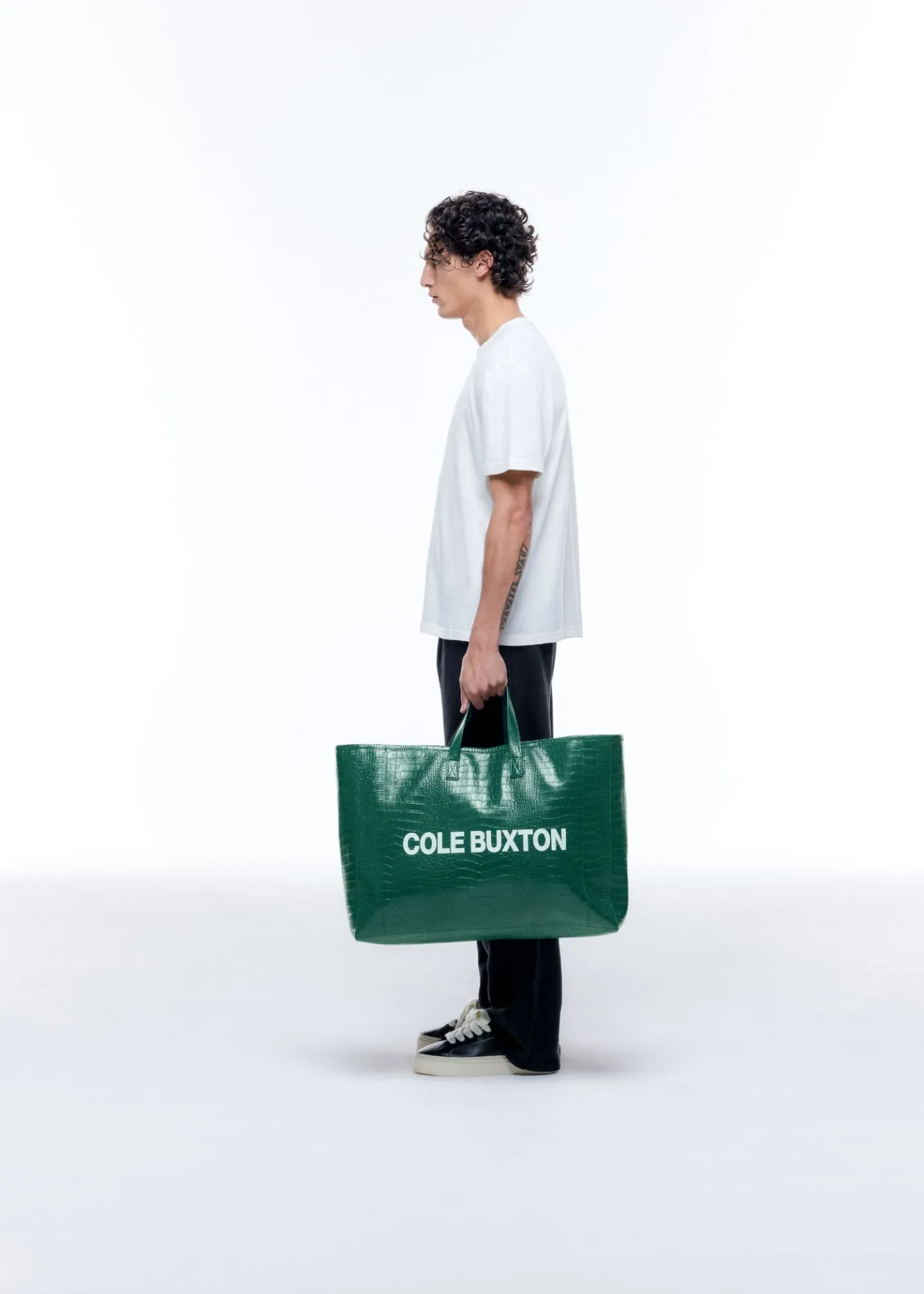 CROC LEATHER TOTE BAG