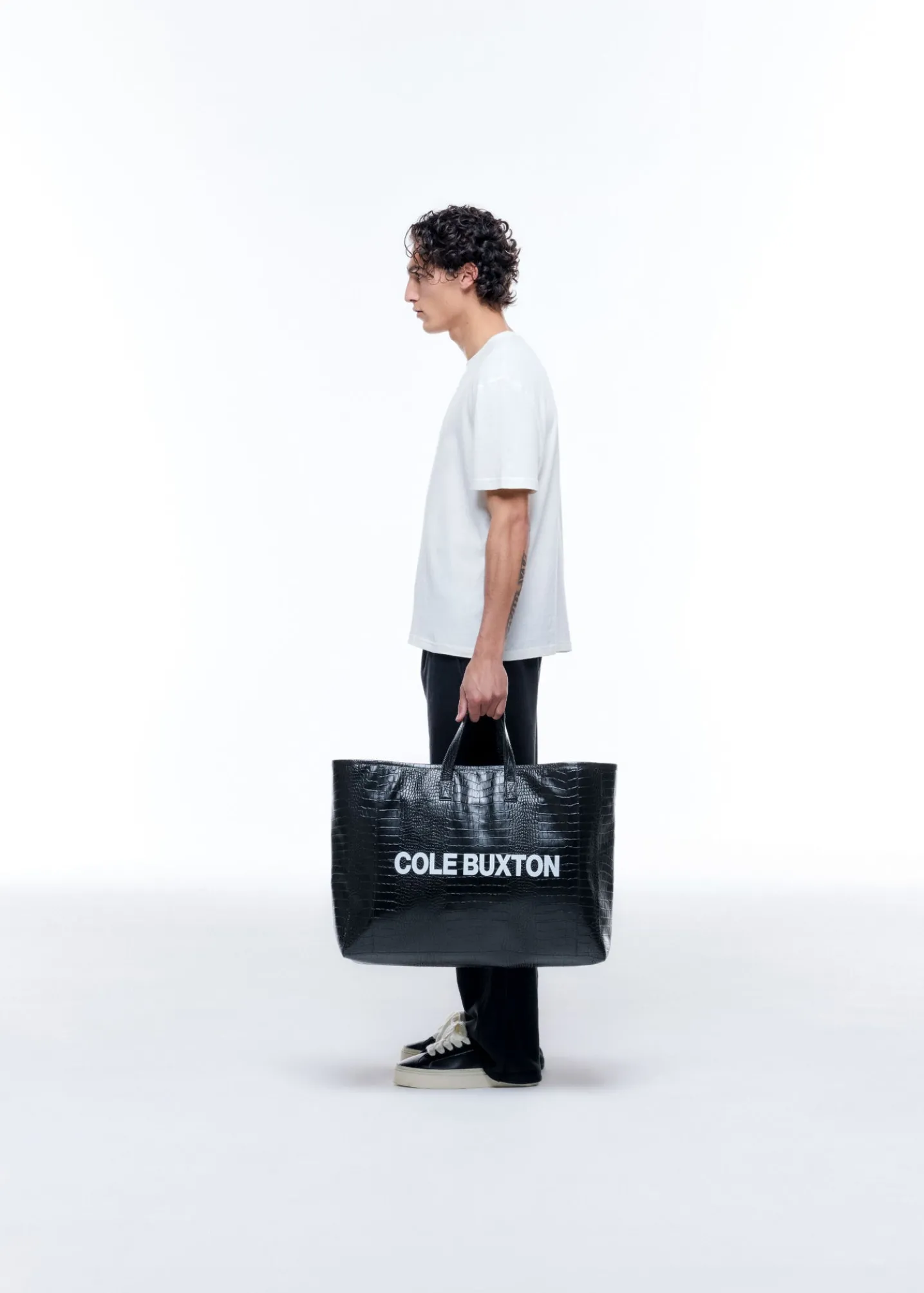 CROC LEATHER TOTE BAG