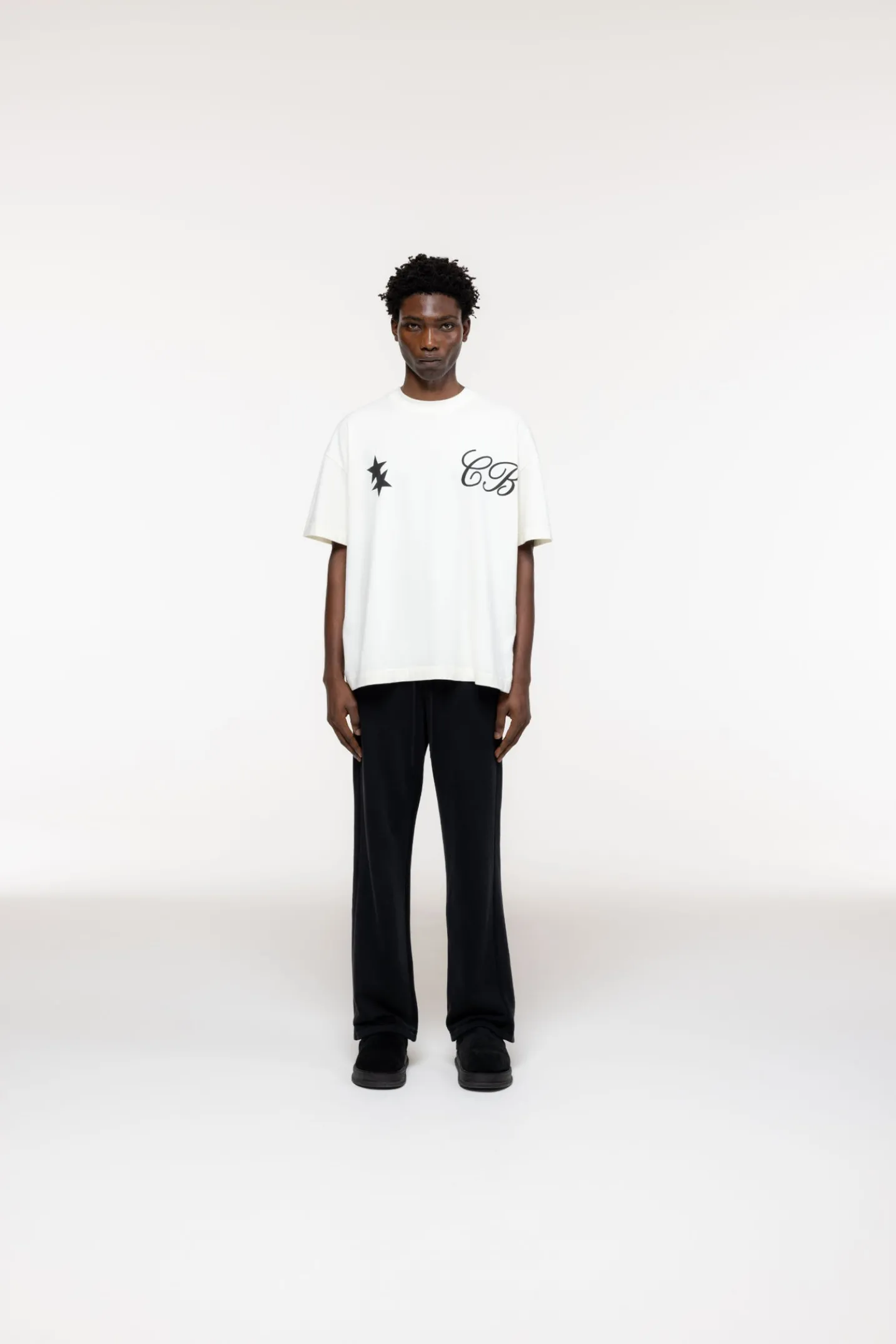 CURSIVE TWO STARS T-SHIRT