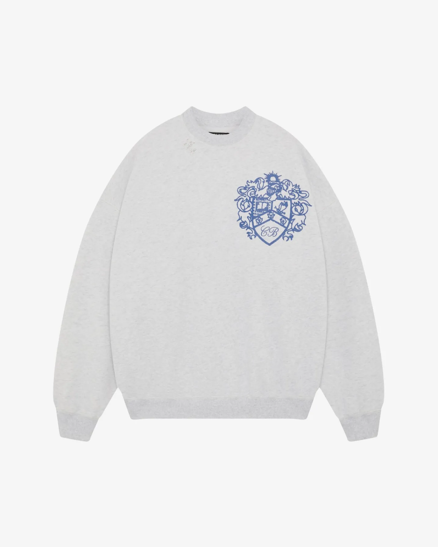 DISTRESSED COLLEGIATE CREST SWEATSHIRT