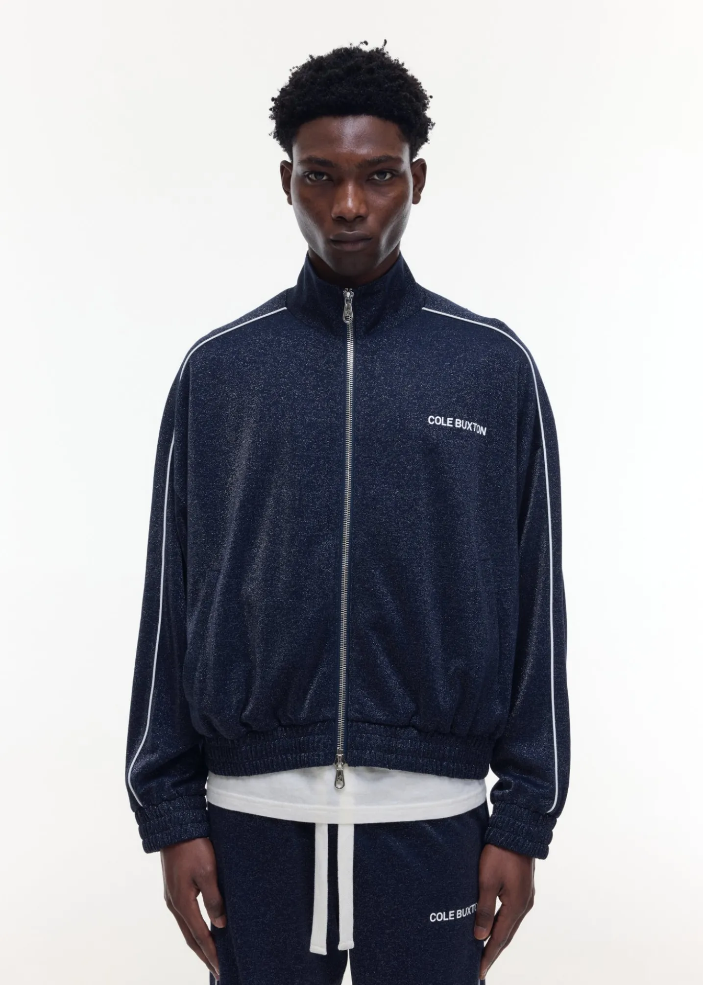 GLITTER PIPED TRACK JACKET